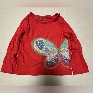 Mini Boden butterfly appliqué shirt, size 2-3Y
